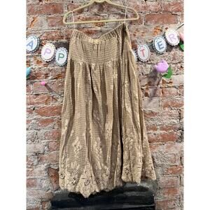 Jaded Gypsy Lace Tan Maxi Skirt